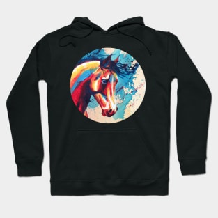 Horse Portrait Acrylic Painting Hoodie